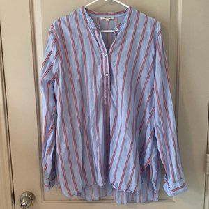 Madewell Half-Button Up Striped Long Sleeve
